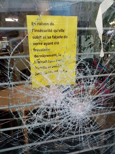 sécurité,bibliothèque-de-goutte-d-or,18e,vandalisme